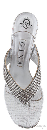 Silver T-strap Sandals