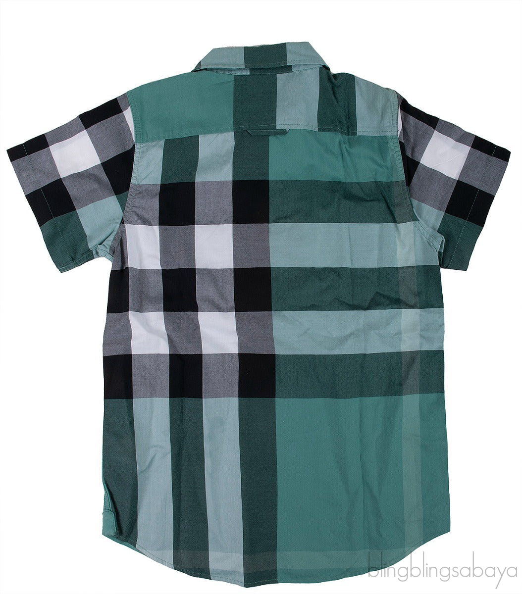 Green Checkered Kids Polo Shirt