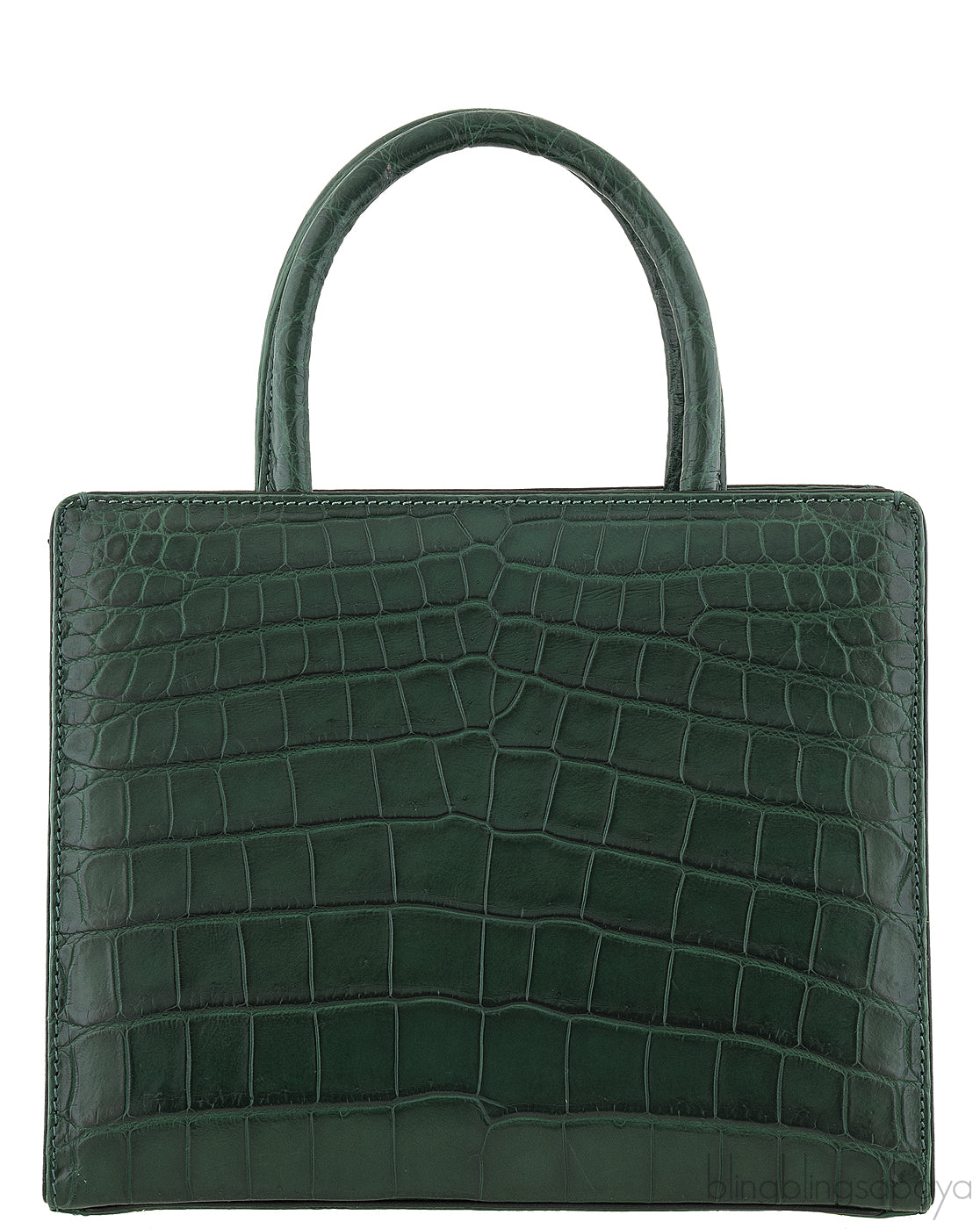 S\'uvimol My Sweet Box Emerald Crocodile Bag