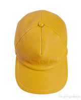 Yellow Logo Leather Baseball Cap