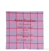 Pink Checkered Wool Scarf