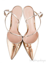 Gold Metallic Slide Mule