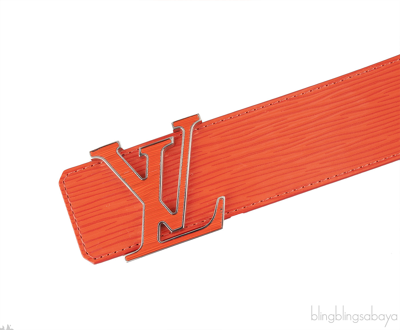 Louis Vuitton Epi Leather Logo Initial Orange Belt