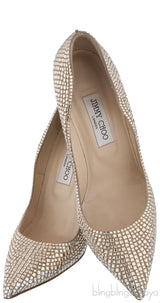 Bi-color Crystal Pointed Toe Heels