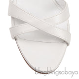 White Callasli 90 Leather Slingback Sandals