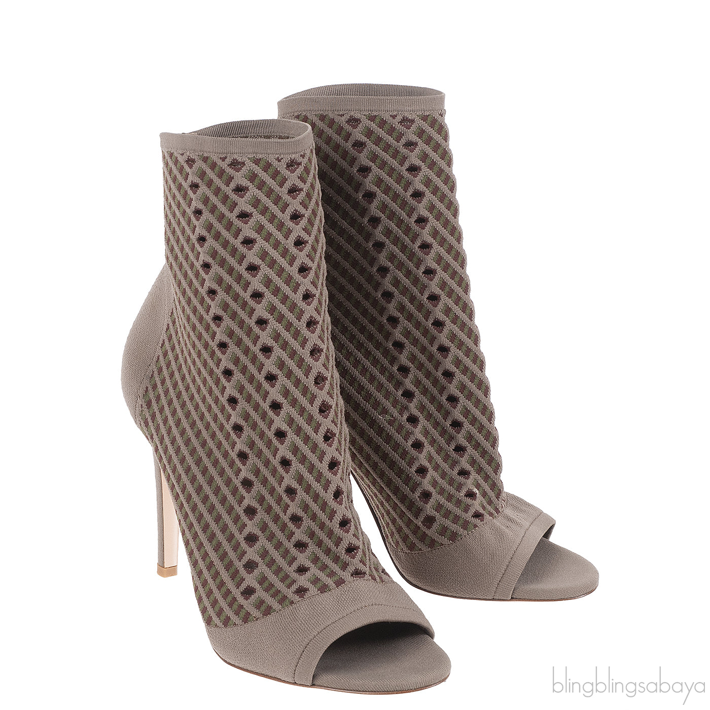 Gianvito Rossi Rio Perforated Jacquard-knit Ankle Boots