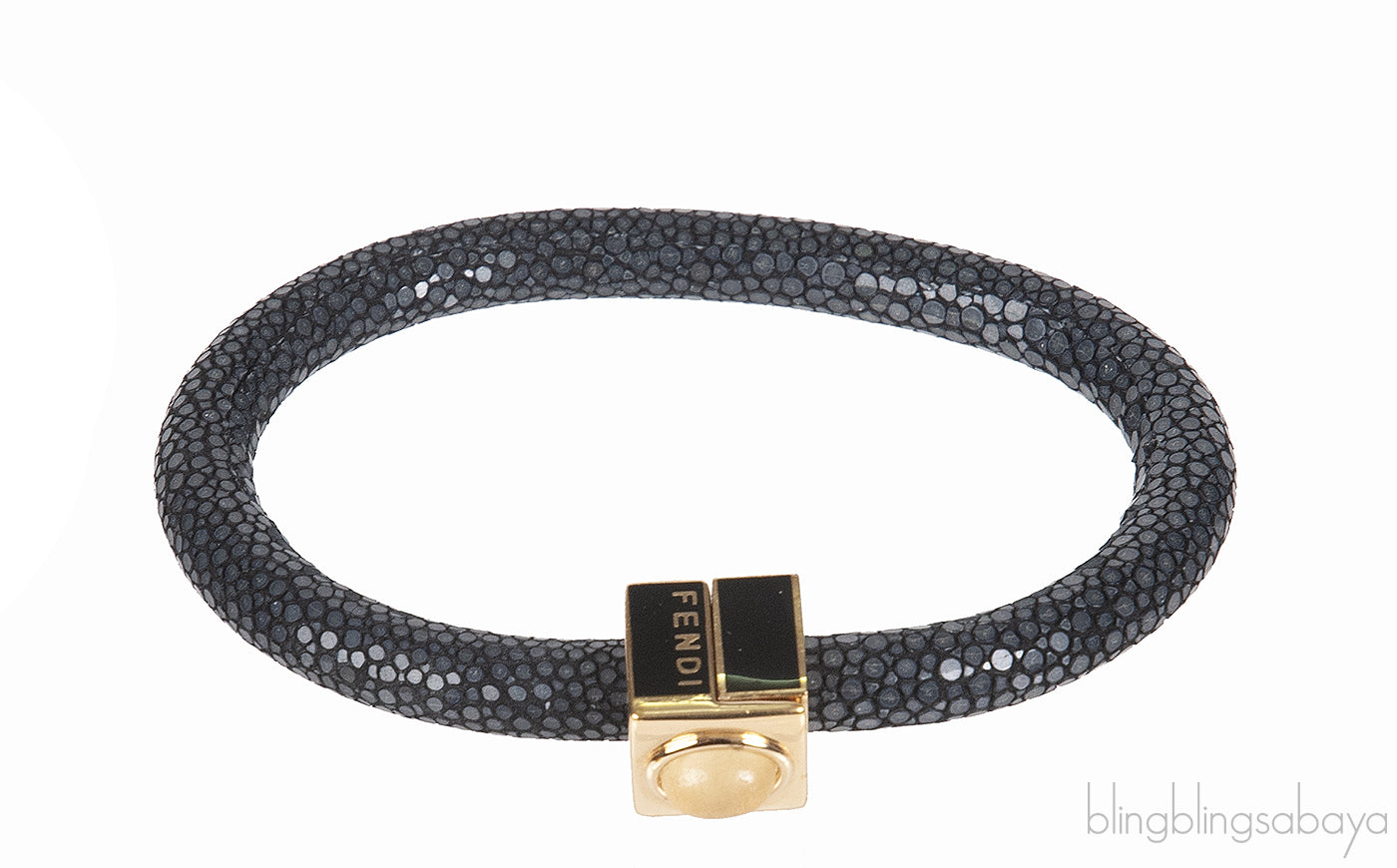 Fendi Resin Cabochon Stingray Bangle Bracelet