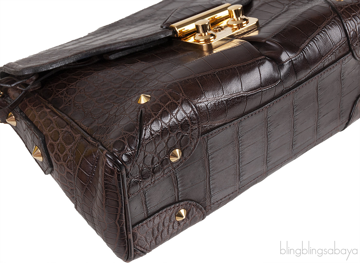 Brown Crocodile Shoulder Bag