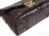 Brown Crocodile Shoulder Bag