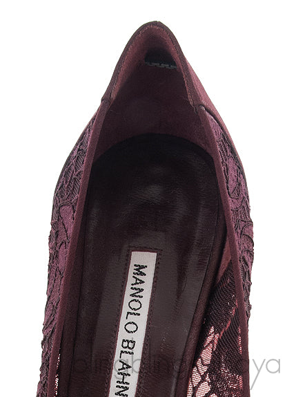 Maroon Lace Hangisi Pump