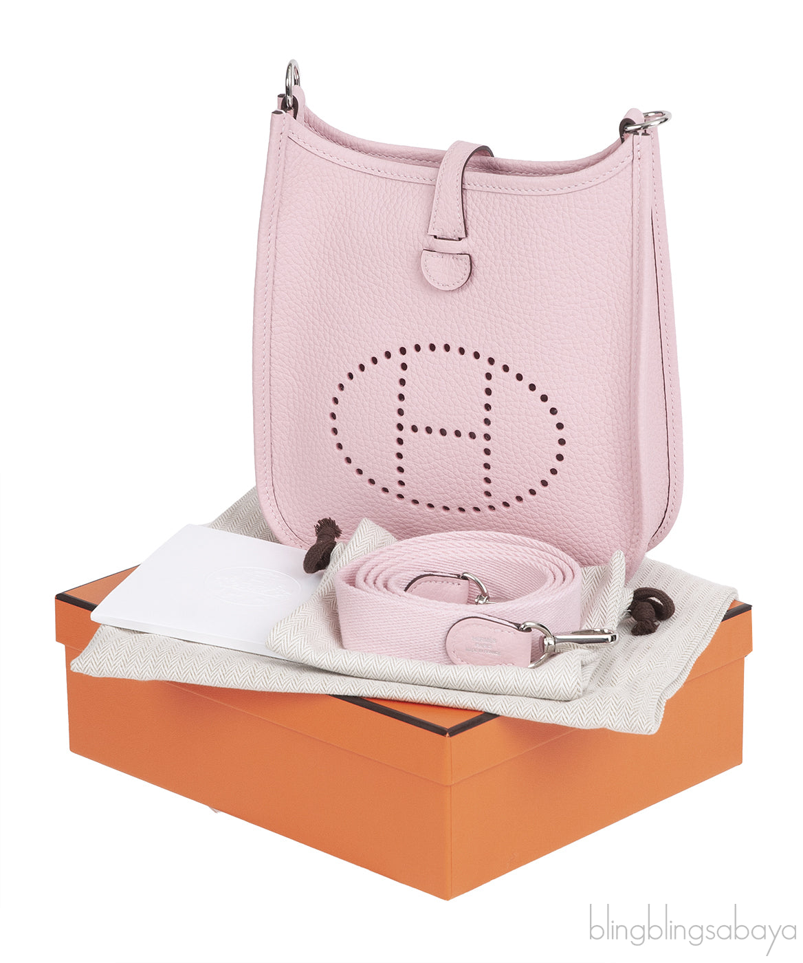 Hermès Mini Evelyne TPM 16 Rose Sakura Amazone Taurillon Clemence PHW