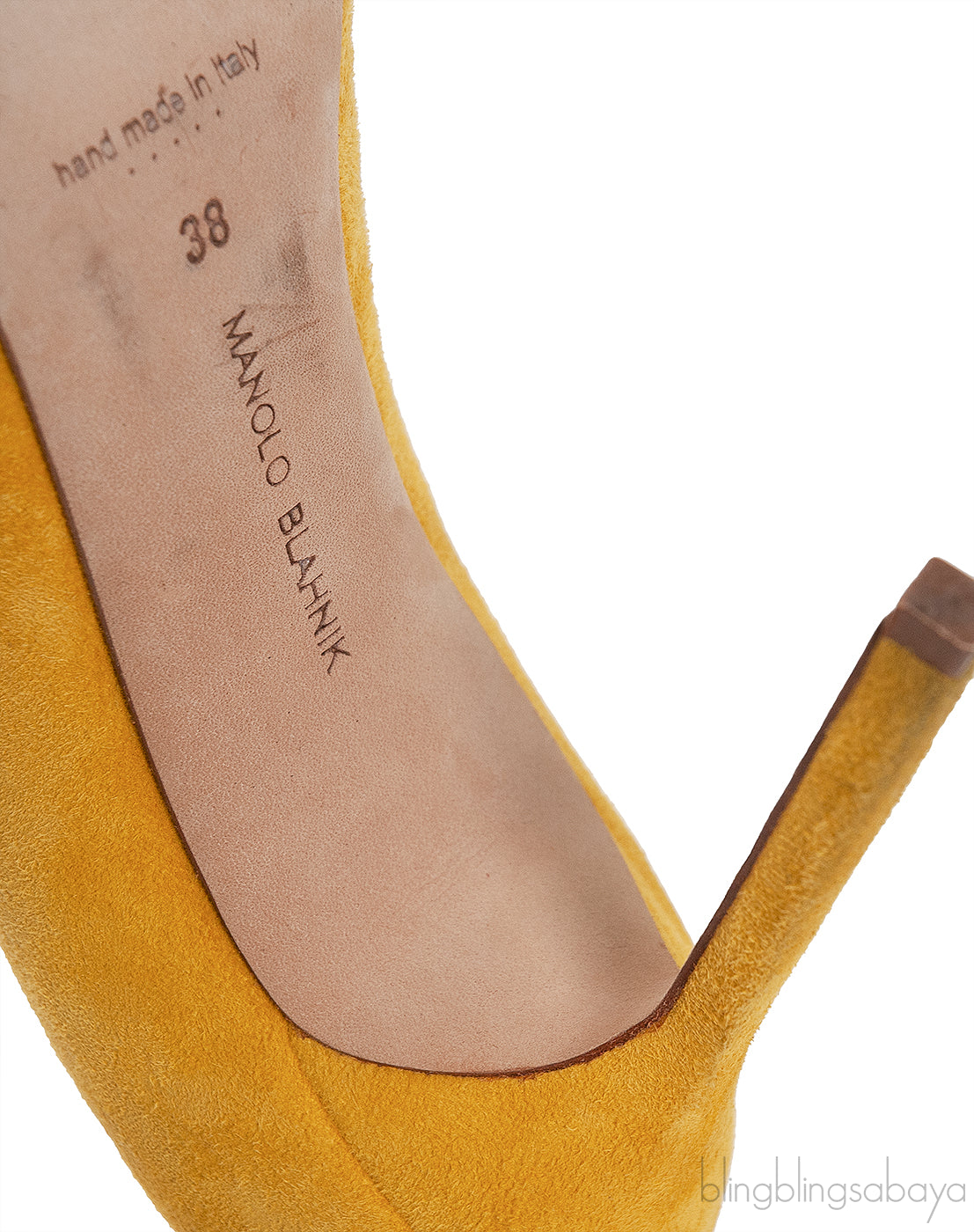 Yellow Suede Pointed Toe Heels