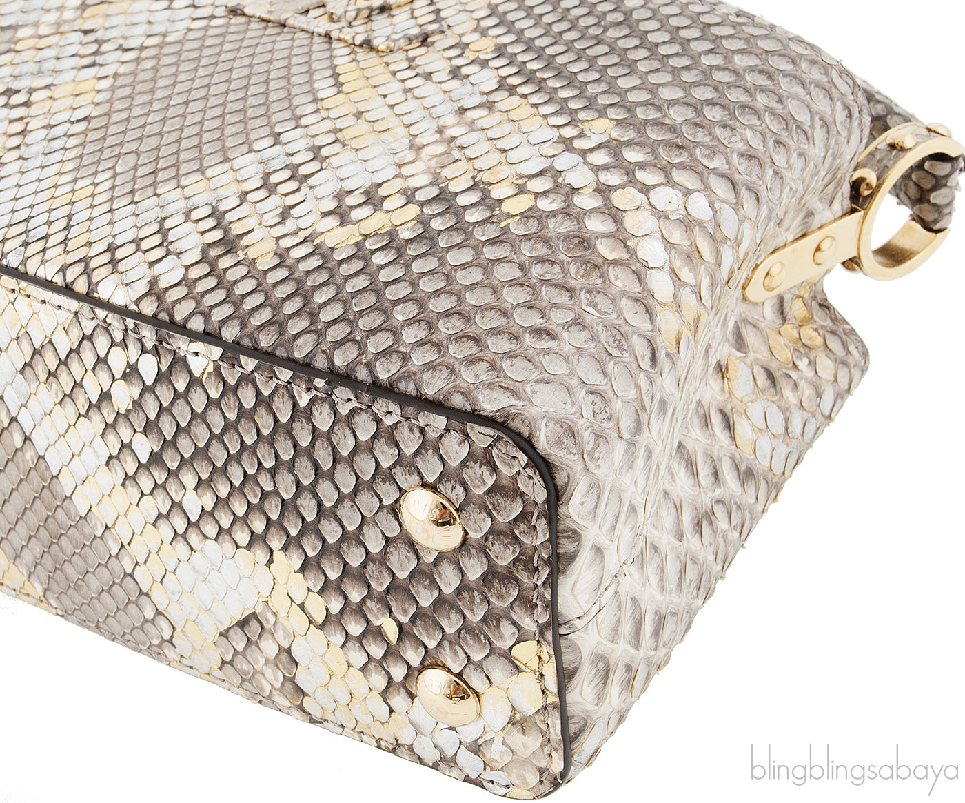 Capucines Gold Python Mini