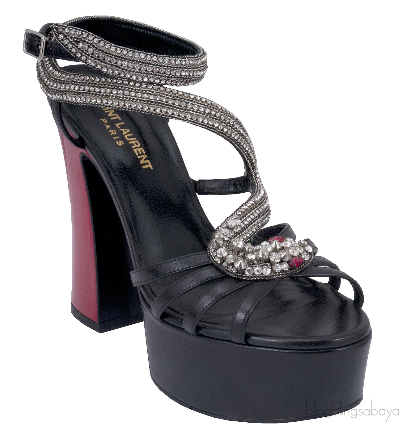 Black Serpent Crystal Heels