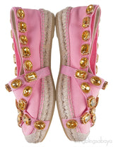 Pepita Pink Canvas Crystal Espadrille