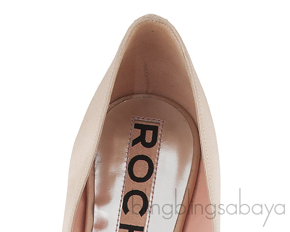 Nude Pointed Toe Bow Flat