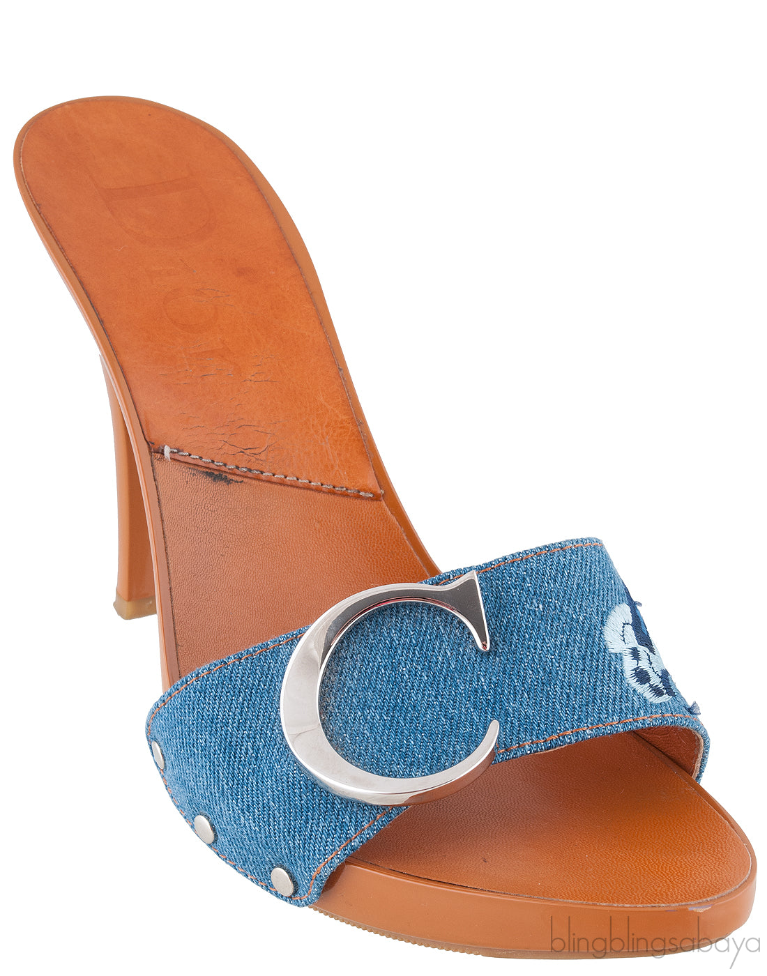 Logo Denim Mule