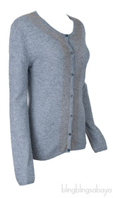 Grey Wool Beaded Cardigan