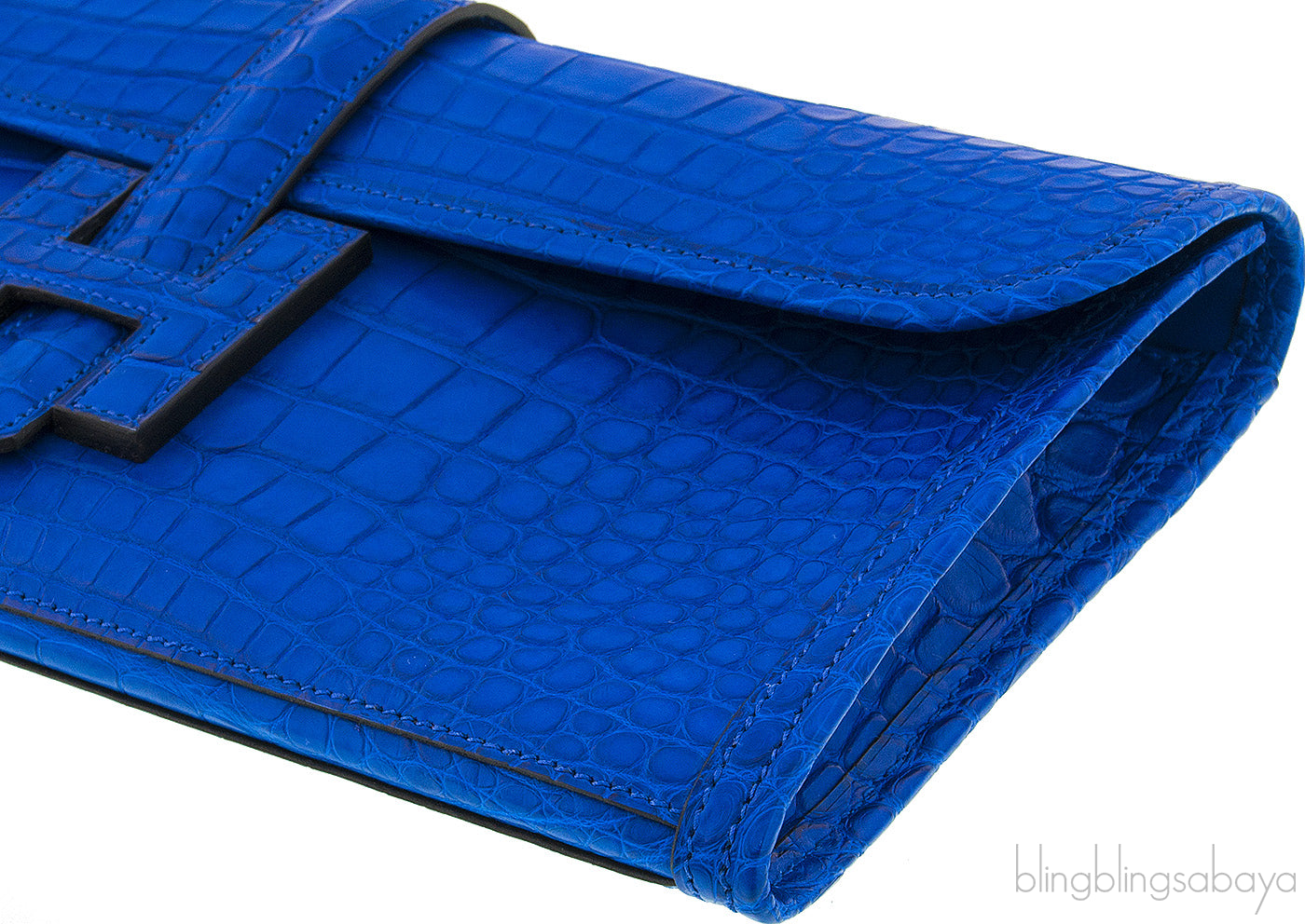 Jige Elan Blue Electric Crocodile Clutch