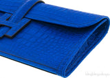 Jige Elan Blue Electric Crocodile Clutch