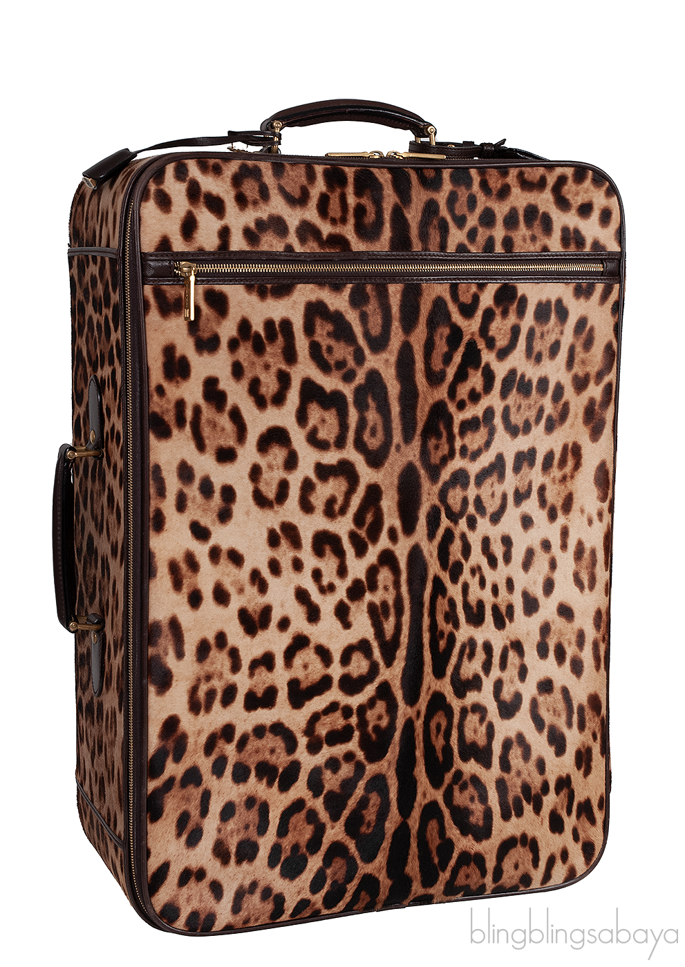 Leopard Pony Hair Medium Luggage Trolley