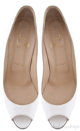 Jolly White Patent Squiggle Heel