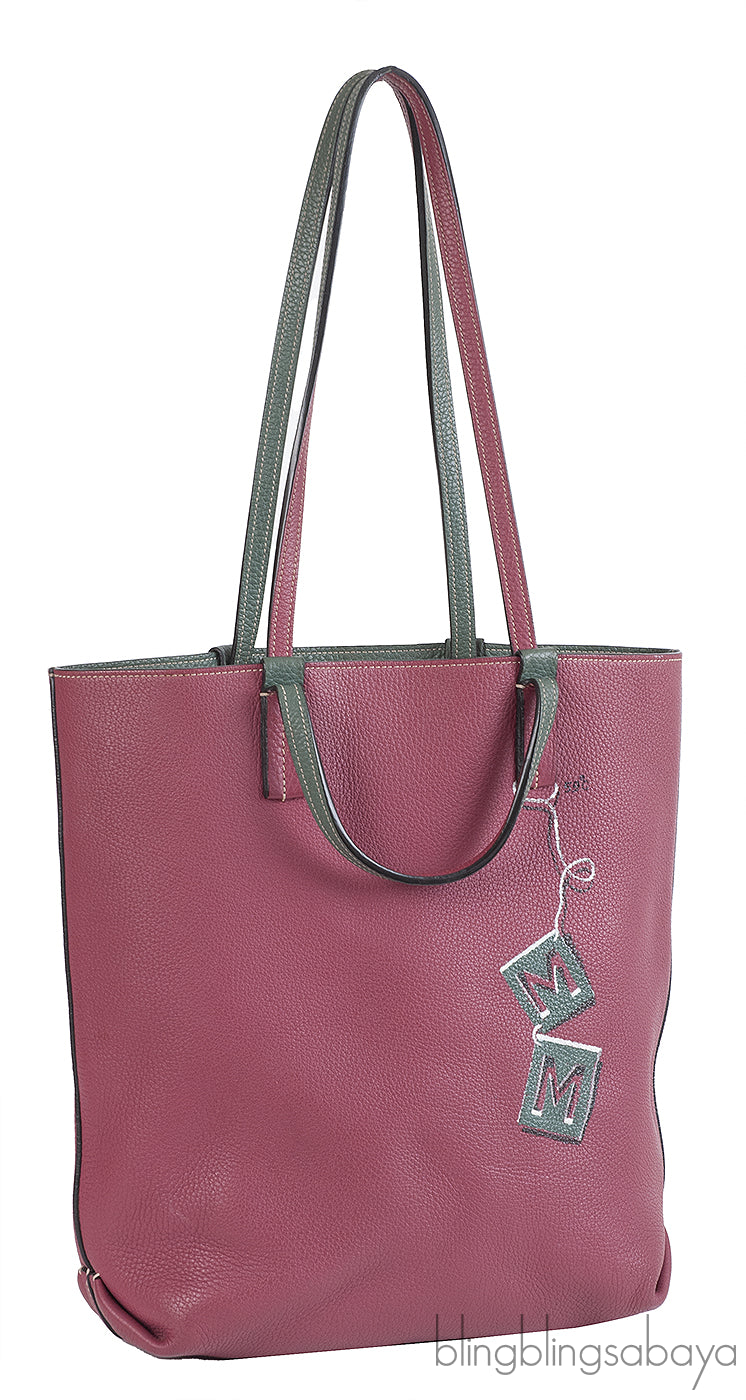 Moynat Quattro Reversible Bi-color Leather Tote