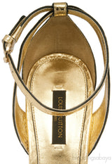 Gold Slingback Peep Toe Pump