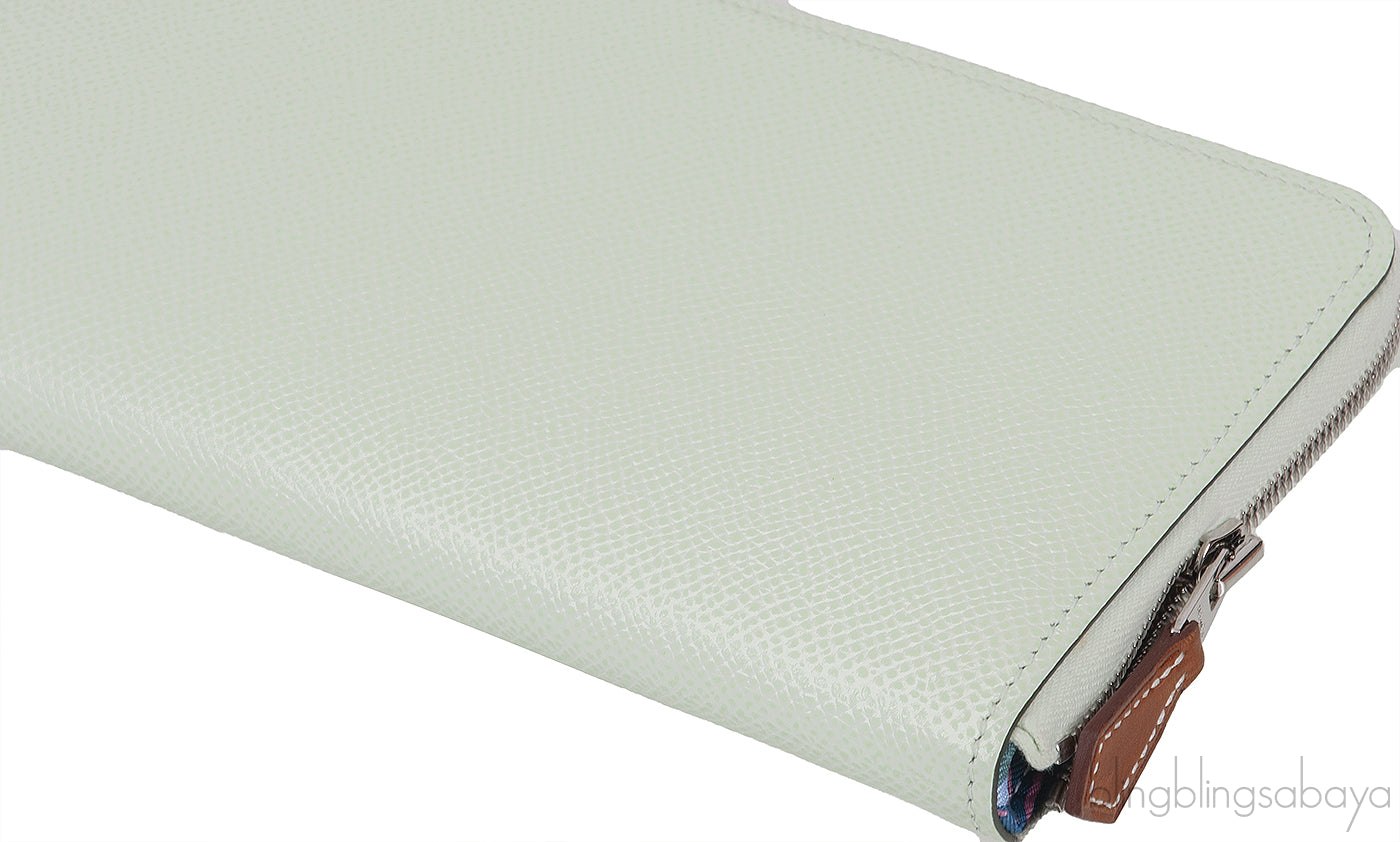 Hermes Vert Fizz Silk\'In Classique Long Wallet