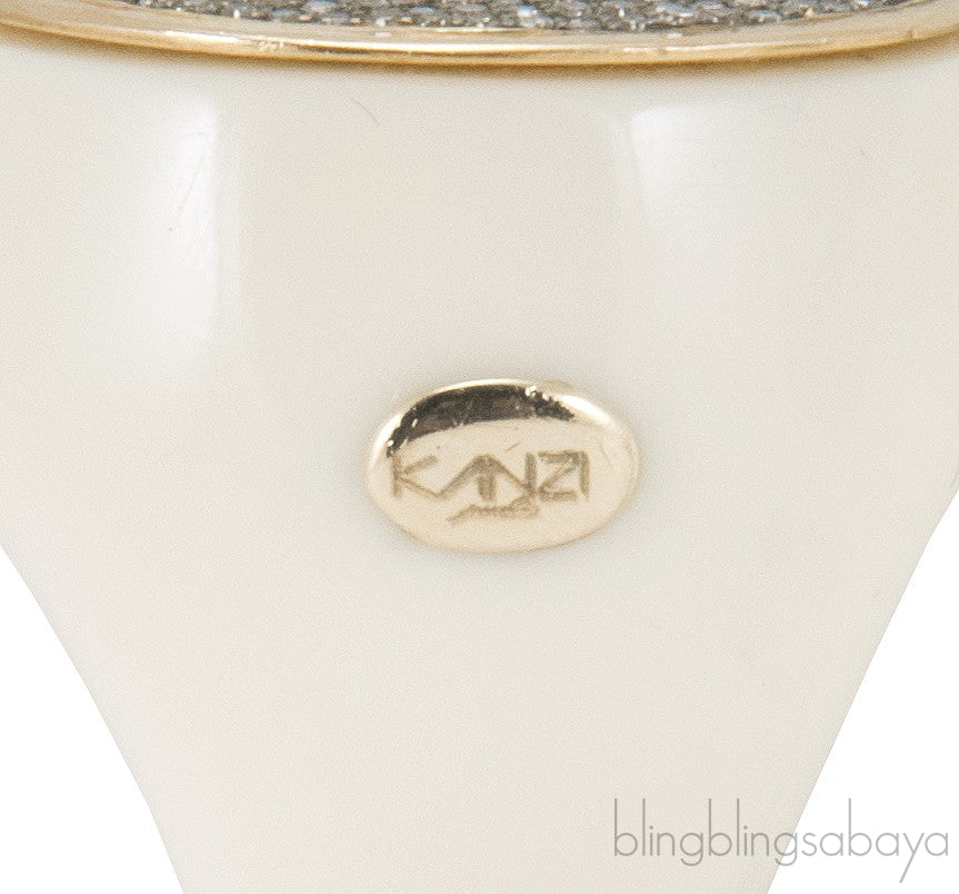 14kt Backlite & Diamond Ring