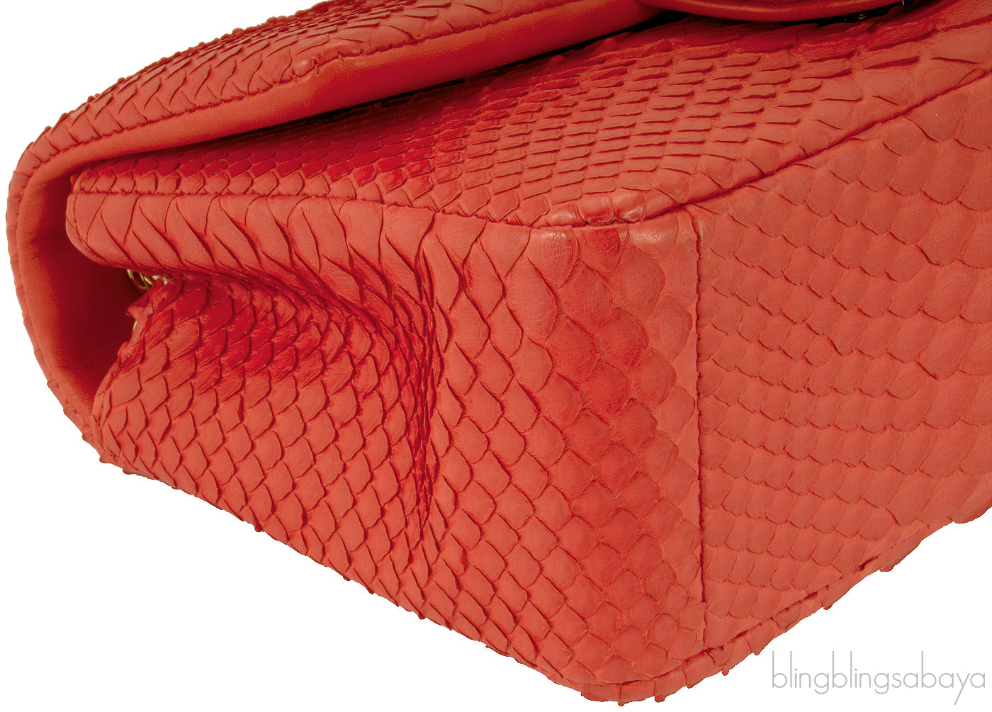 Classic Coral Python Mini Flap Bag