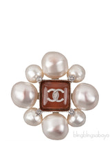 Pearl CC Brooch