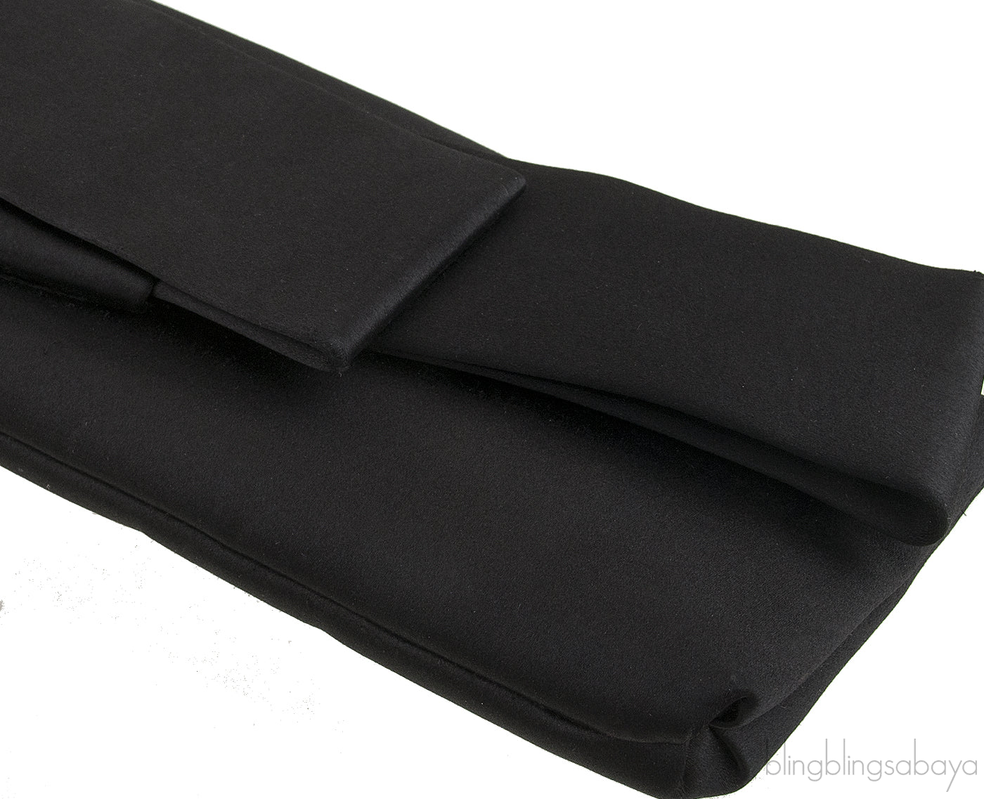 Satin Bow Black Evening Clutch