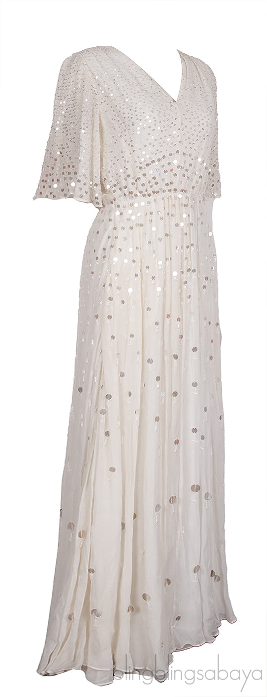 Topiary V-Neck Sequin Embellished Dress