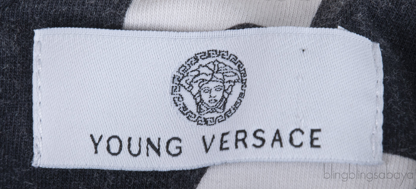 Young Versace Black Printed Kids Dress