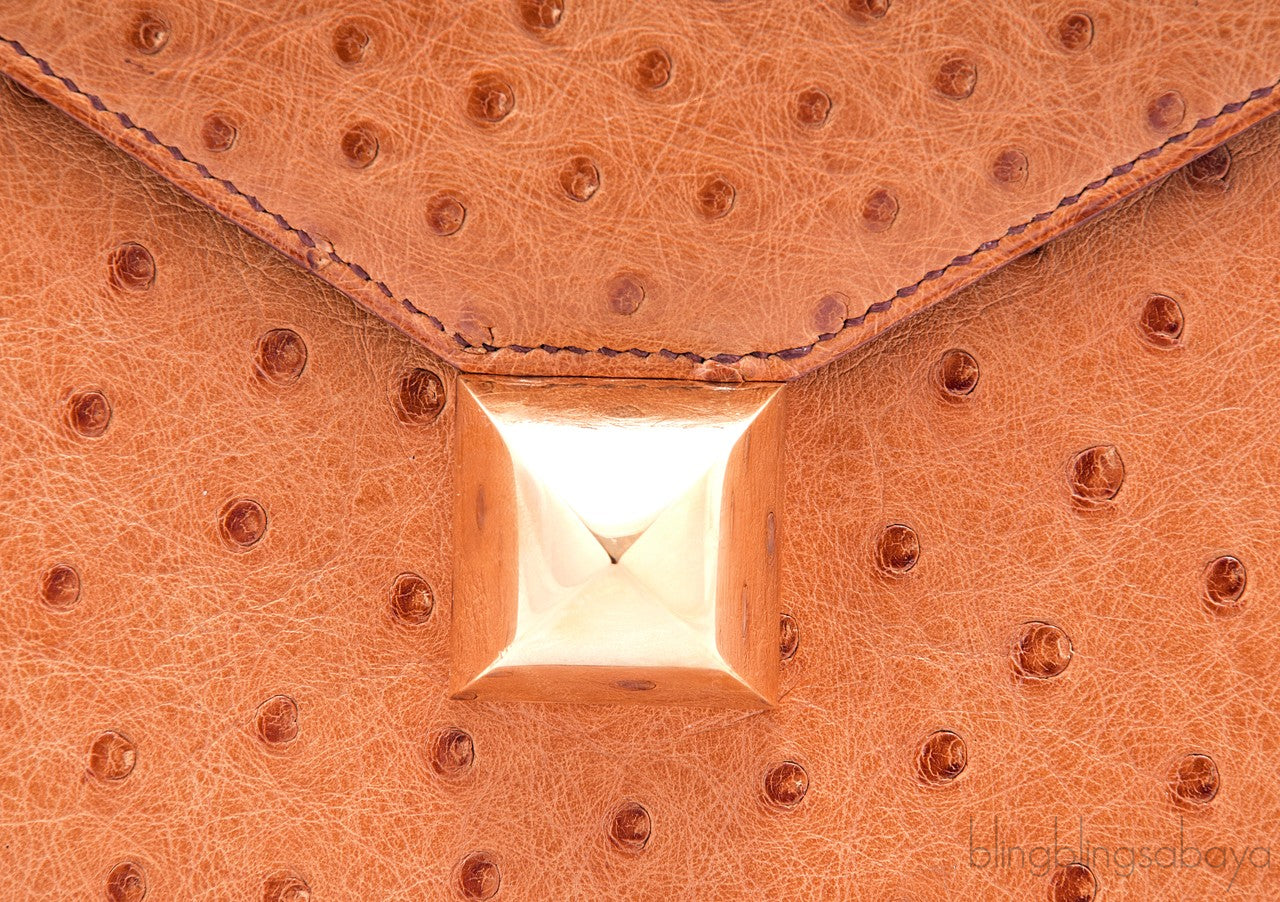 Vintage Medor Gold Ostrich Clutch