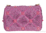 Fuchsia Pink Roman Stud Crystal-embellished Shoulder Bag