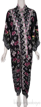 Flux Printed Black Kimono