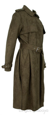 Dark Green Belted Trench Coat