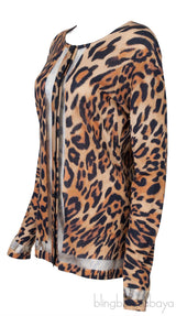 Leopard Print Knit Cardigan