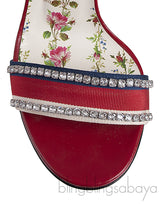Multicolored Grosgrain Crystal Sandals