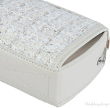 Alexander McQueen Cream Tweed Nano Box Handbag