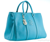 Aqua Marine Leather Tote Bag