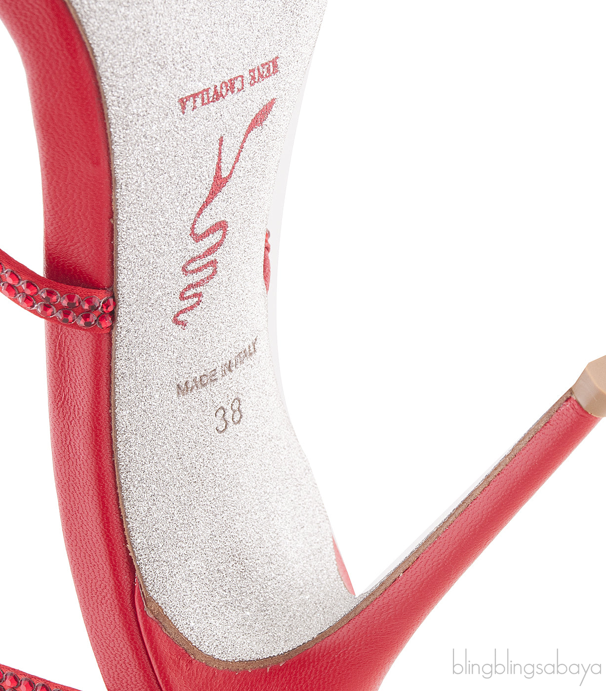 Red Swarovski Twirl Sandals