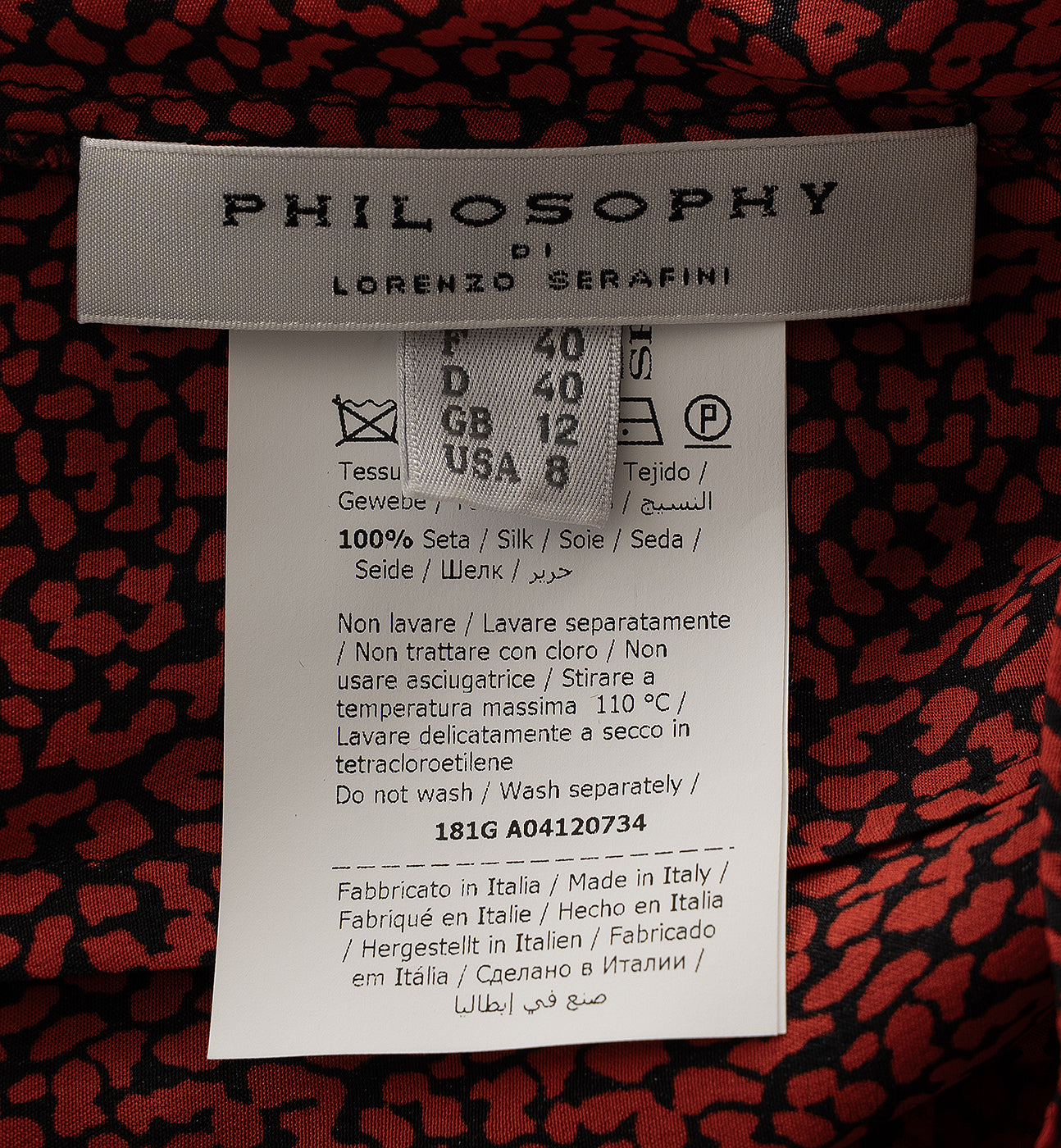Philosophy Di Lorenzo Serafini Printed One Shoulder Dress M