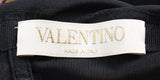 Valentino Black Floral Print Tube Peplum Top L