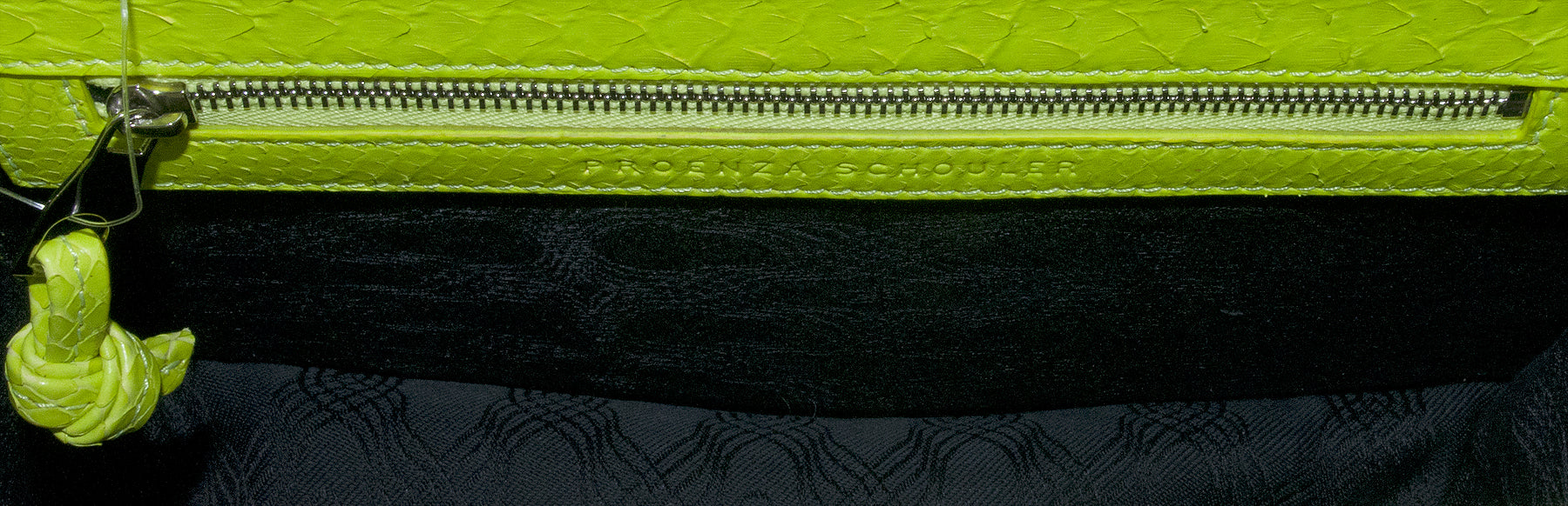 Neon Green Python PS11 Shoulder Bag