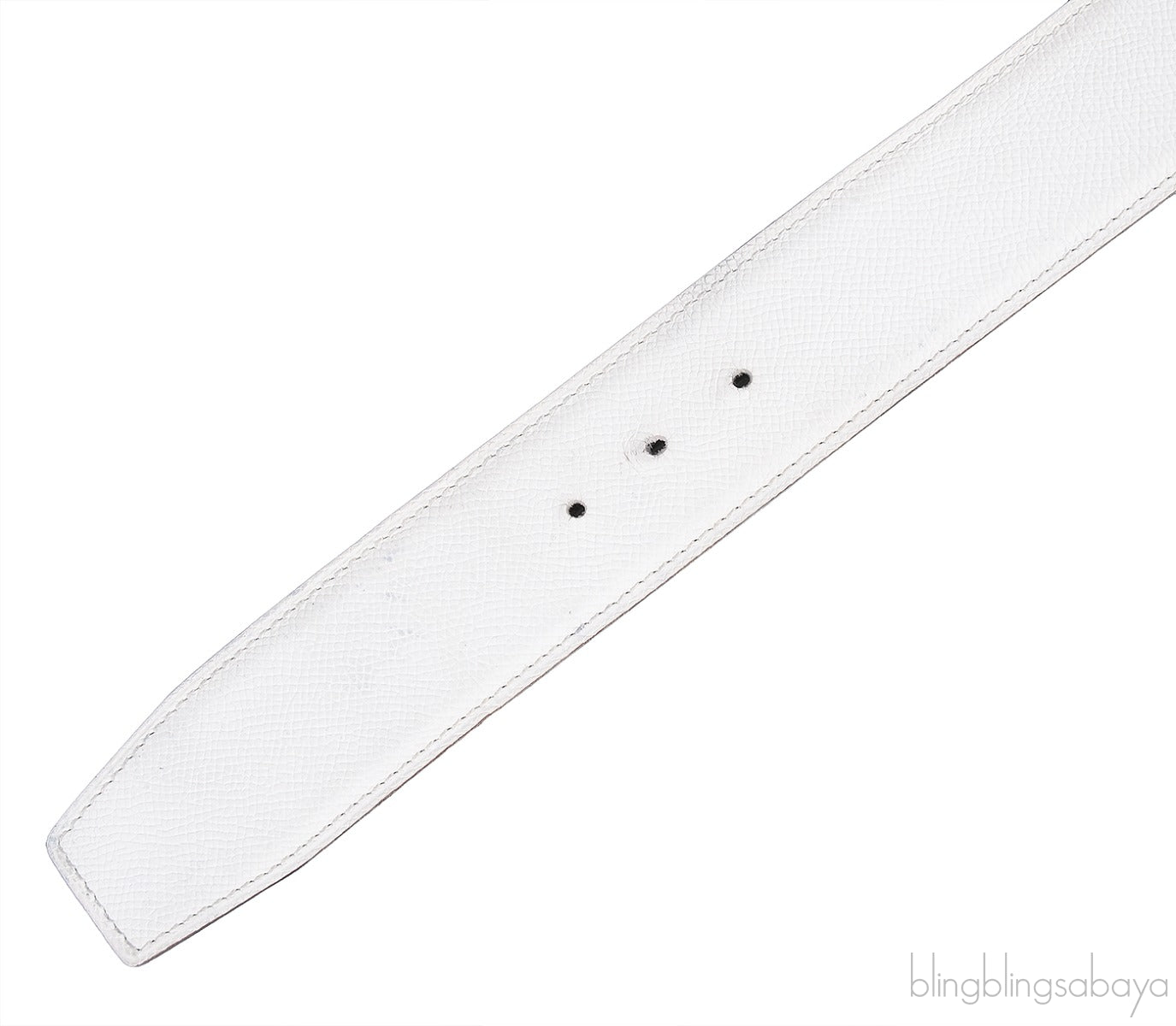 White Epsom \"H\" Reversible Belt