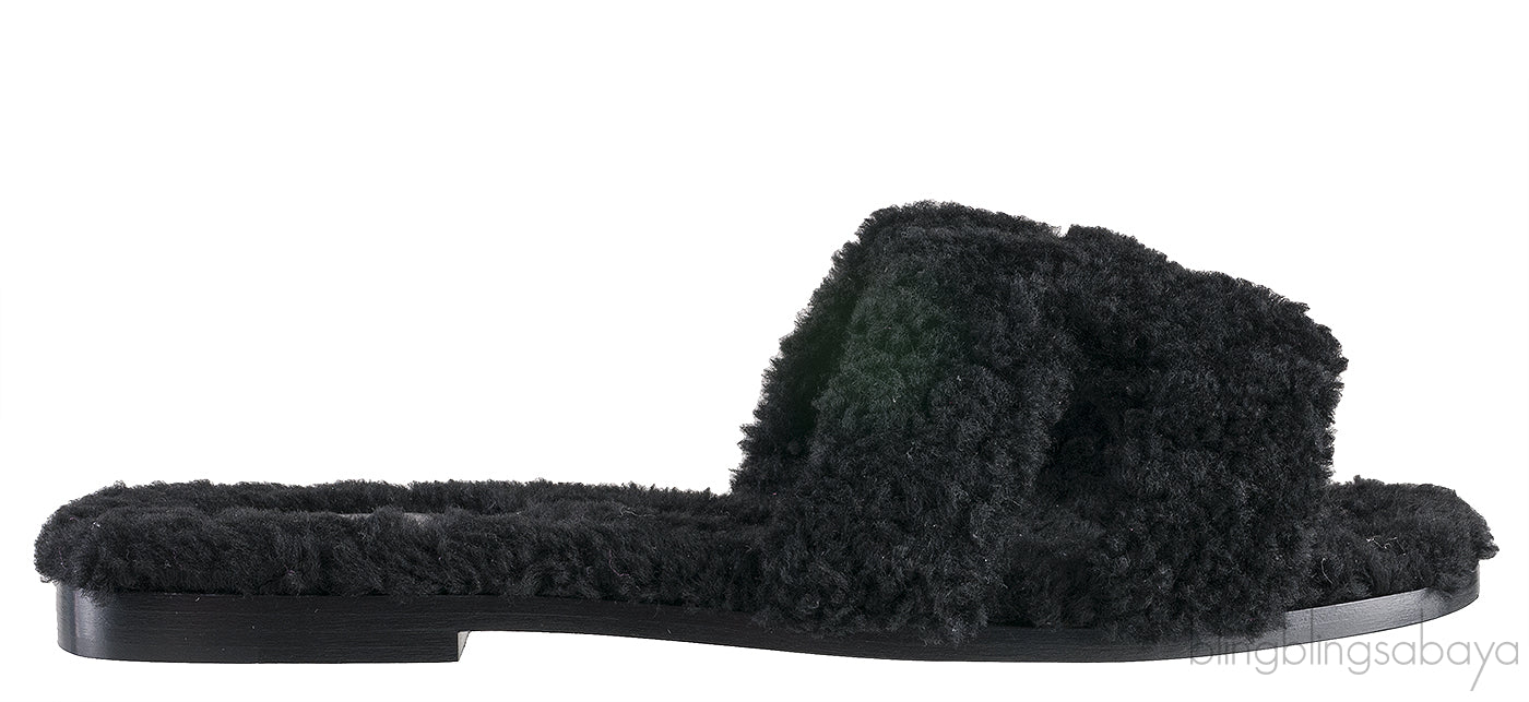 Oran Teddy Bear Black Sandals