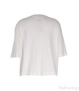 Light Blue Floral White Printed T-shirt